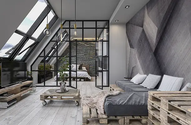 sypialnia w loftowym industrialnym stylu sypialnia w loftowym industrialnym stylu