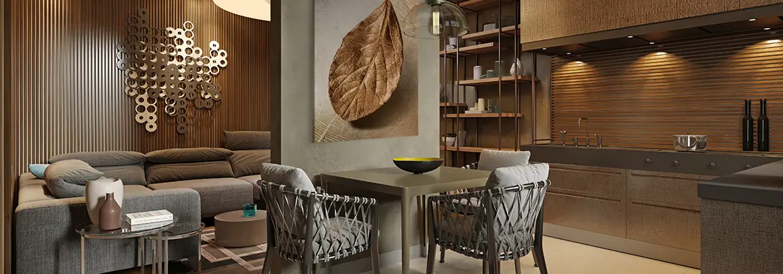 kitchen with living room